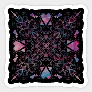 Hearts Mandala Sticker